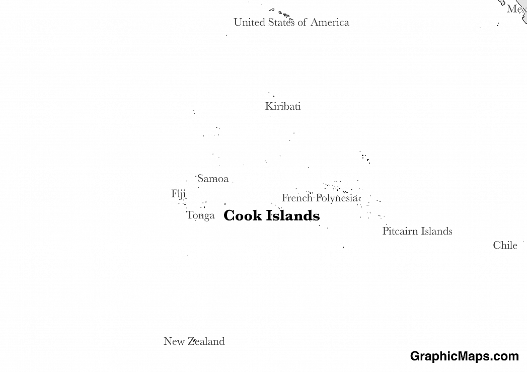 Map showing the location of Cook Islands