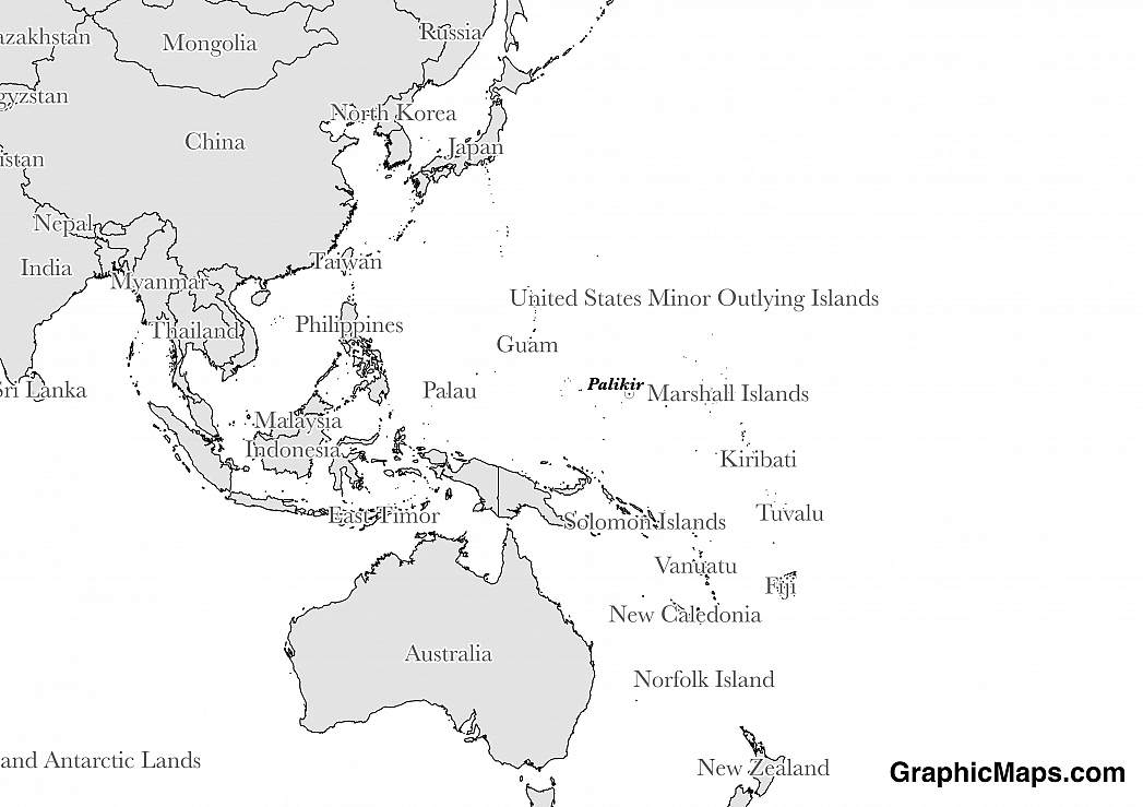Map showing the location of Micronesia