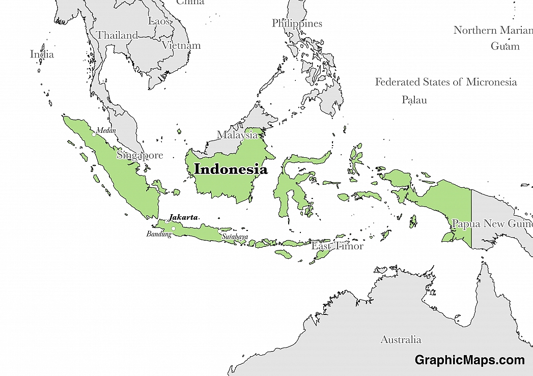 Map showing the location of Indonesia