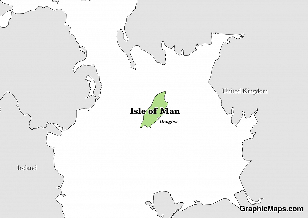 Map showing the location of Isle of Man
