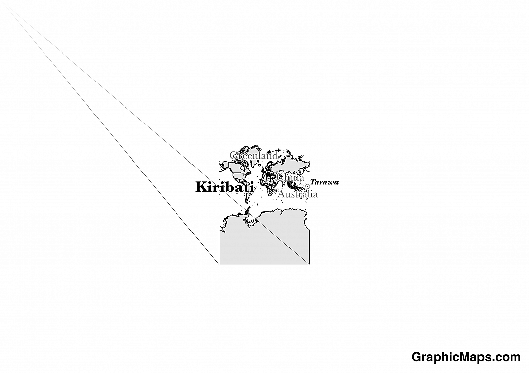 Map showing the location of Kiribati