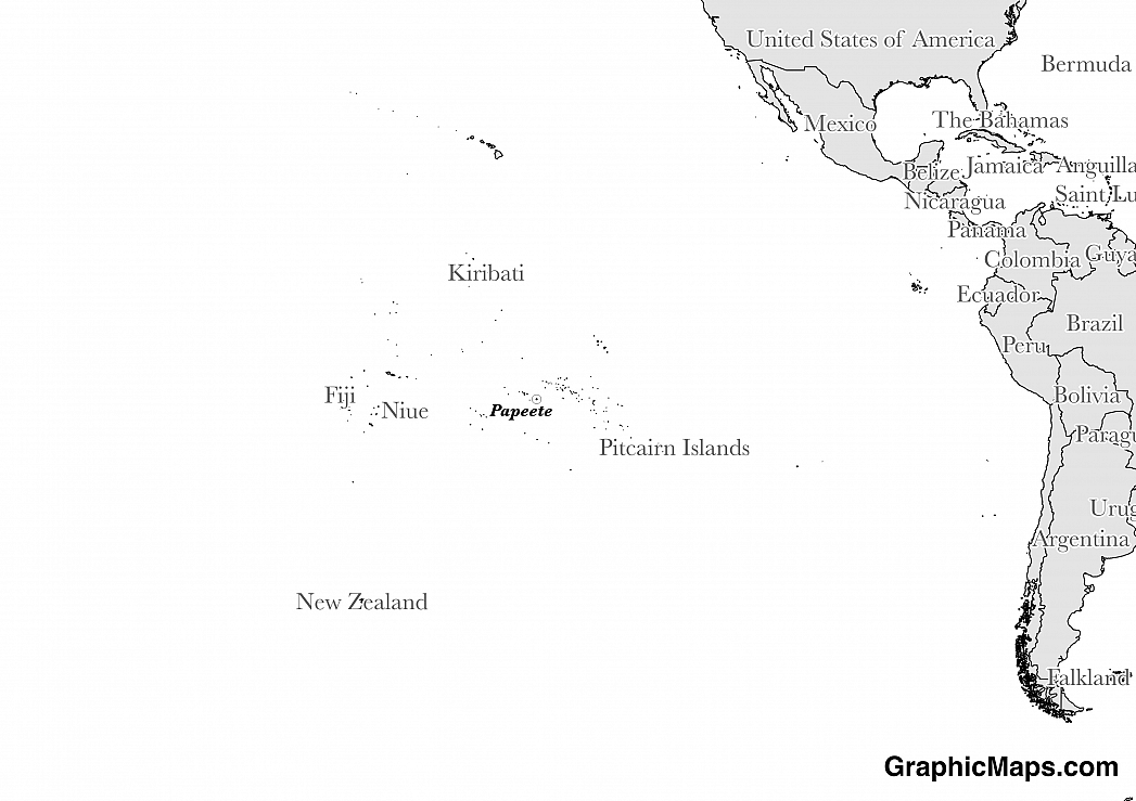 Map showing the location of French Polynesia