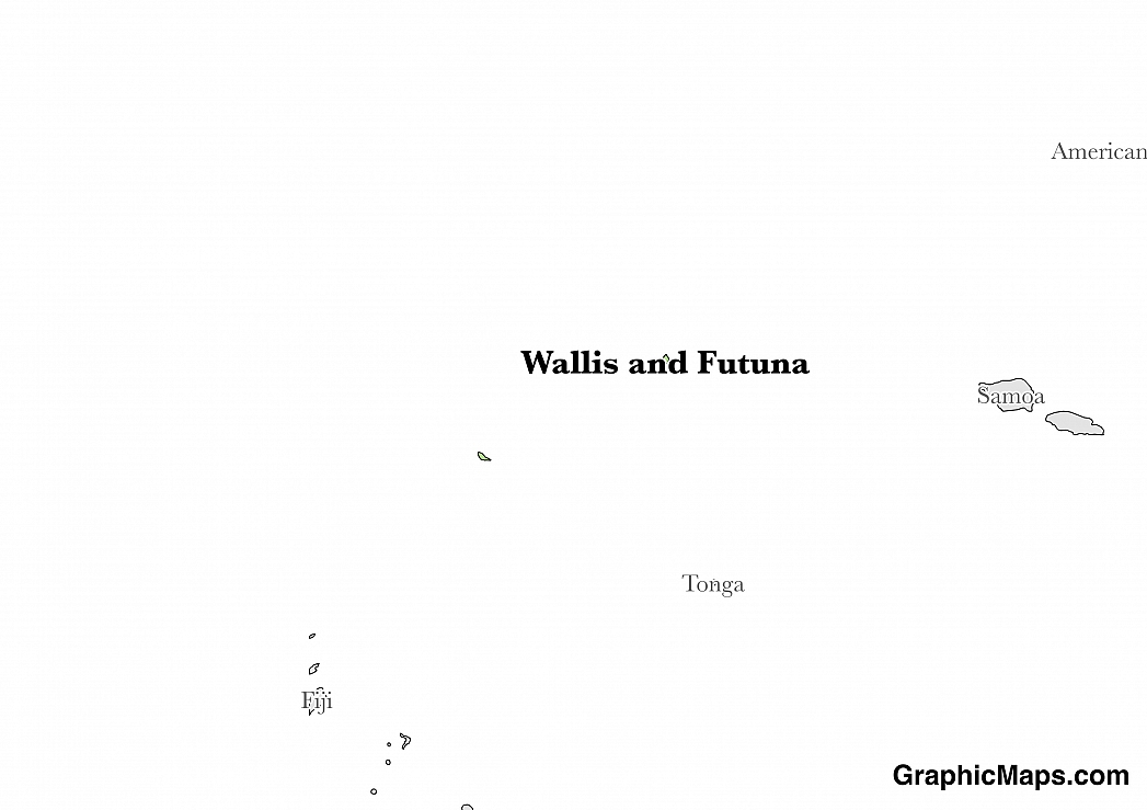 Map showing the location of Wallis and Futuna