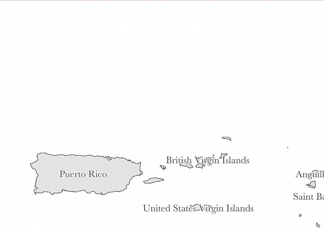 Map showing the location of Antigua and Barbuda
