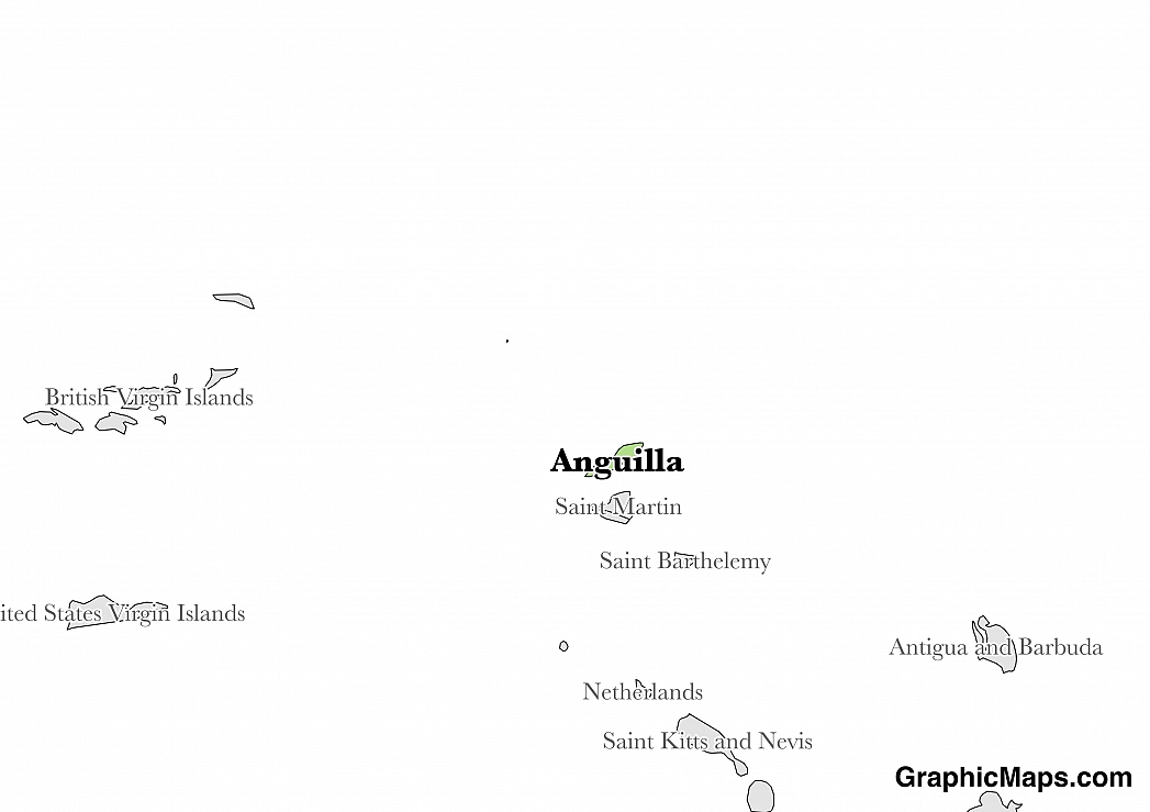 Map showing the location of Anguilla