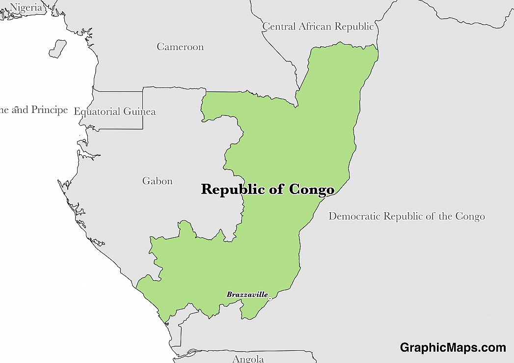 Republic Of The Congo Map Republic of the Congo   GraphicMaps.com