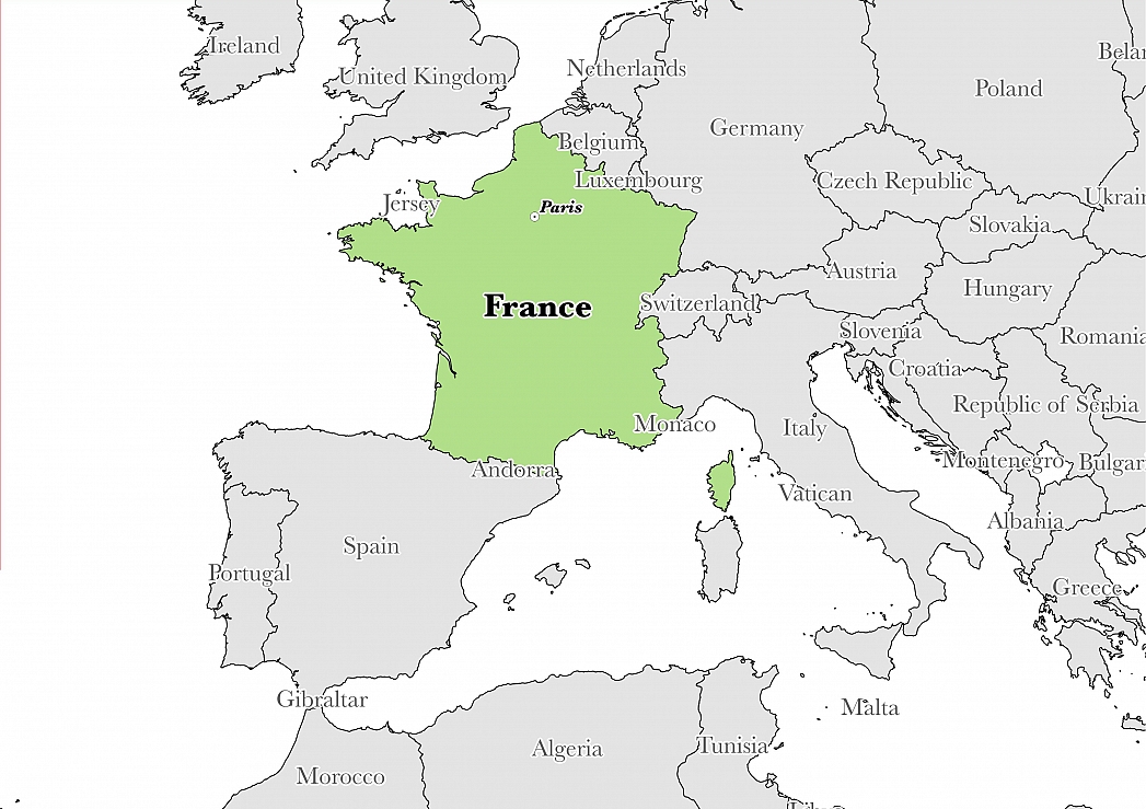 Map showing the location of France