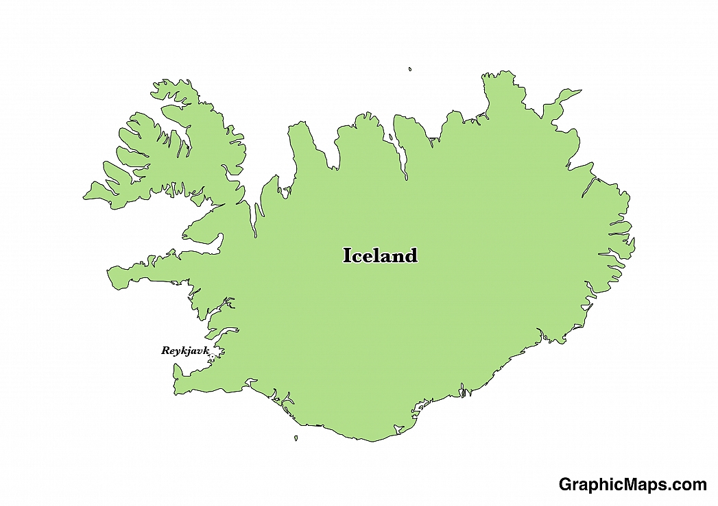 Map showing the location of Iceland