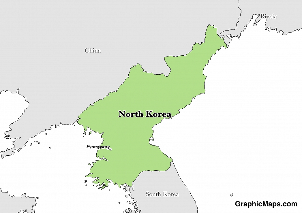capital of north korea map North Korea S Capital Graphicmaps Com capital of north korea map