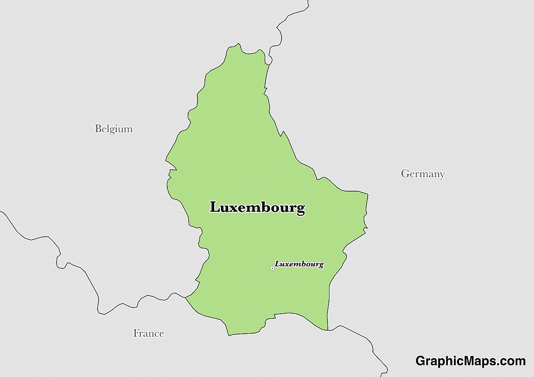 Map showing the location of Luxembourg