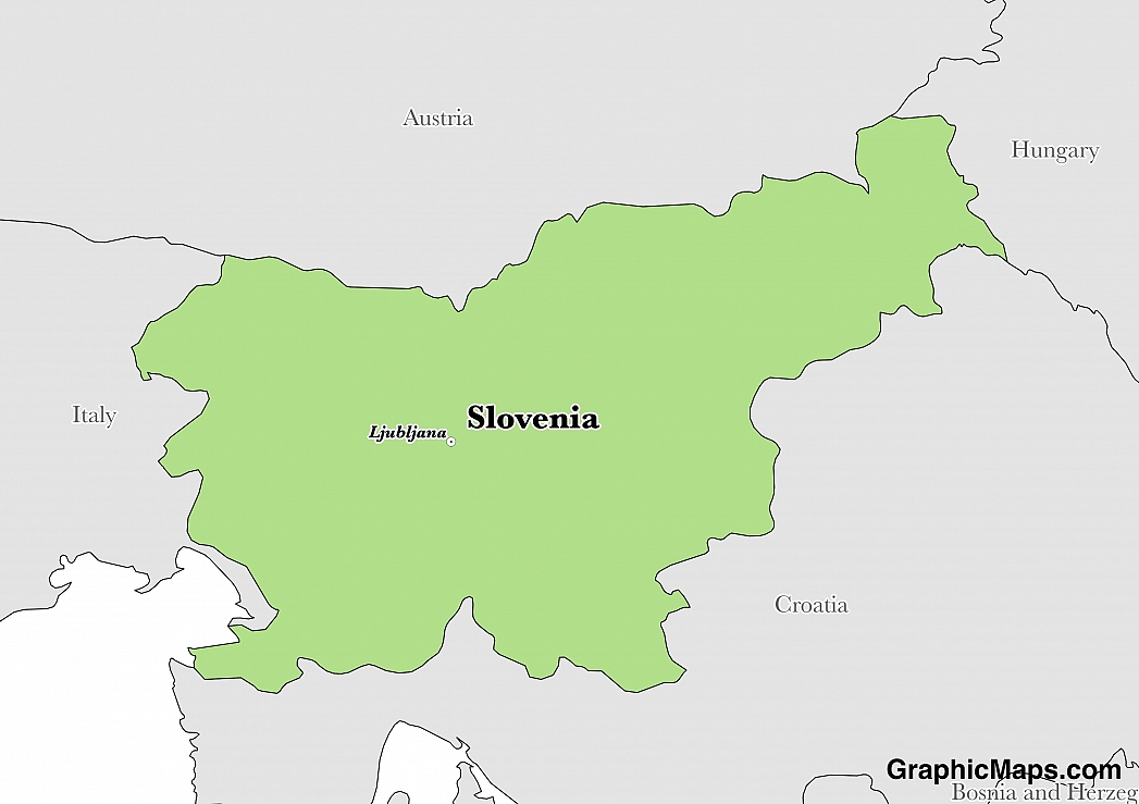 Map showing the location of Slovenia