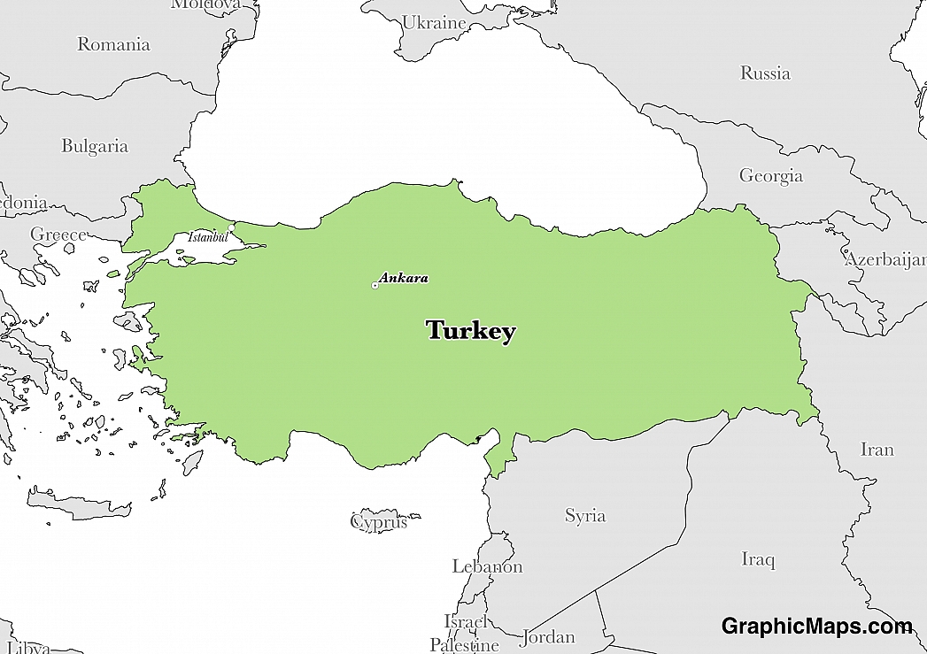 Turkey - GraphicMaps.com